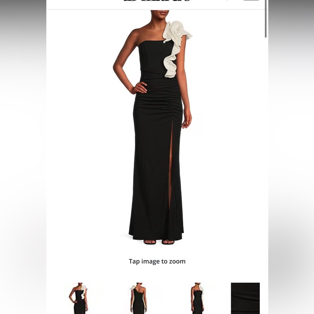 Elegant Black and White One-Shoulder Dress